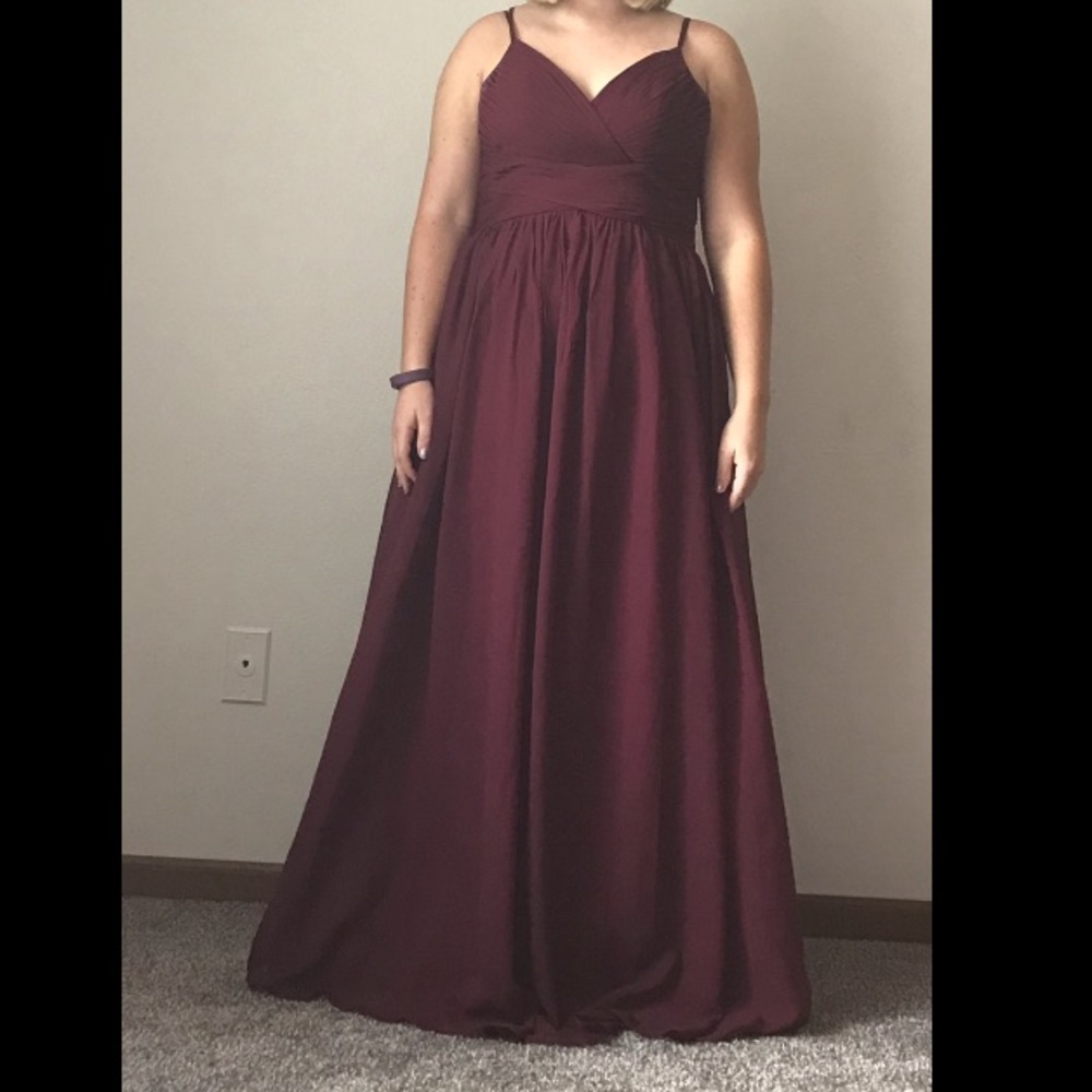 Maroon bridesmaid dress